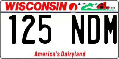 WI license plate 125NDM