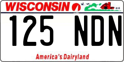 WI license plate 125NDN
