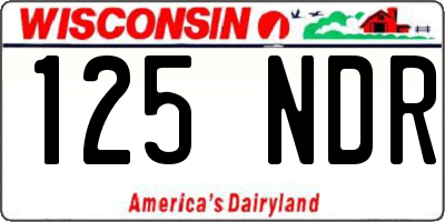 WI license plate 125NDR