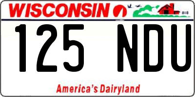 WI license plate 125NDU