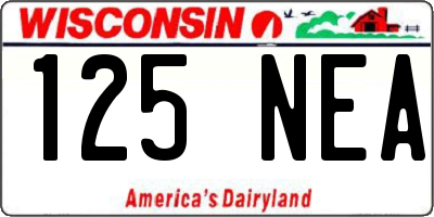 WI license plate 125NEA