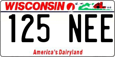 WI license plate 125NEE
