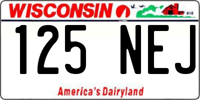 WI license plate 125NEJ