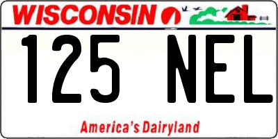 WI license plate 125NEL