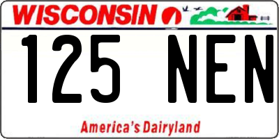 WI license plate 125NEN