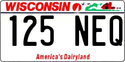 WI license plate 125NEQ