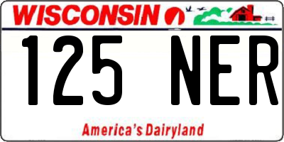 WI license plate 125NER