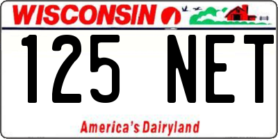 WI license plate 125NET
