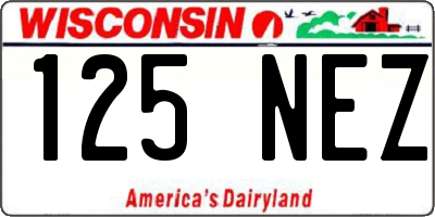 WI license plate 125NEZ