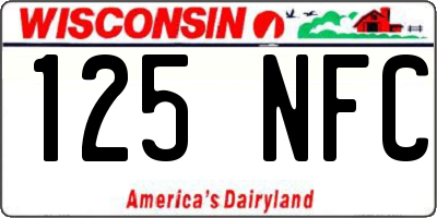 WI license plate 125NFC