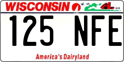 WI license plate 125NFE