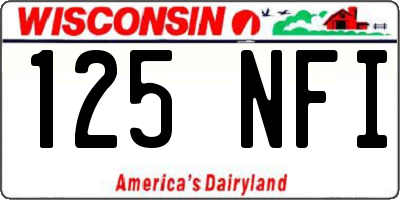 WI license plate 125NFI