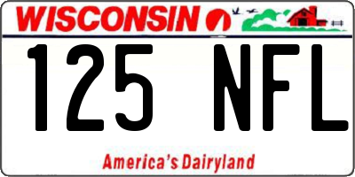 WI license plate 125NFL