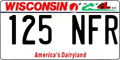 WI license plate 125NFR