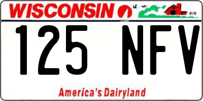 WI license plate 125NFV