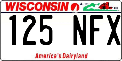 WI license plate 125NFX
