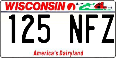 WI license plate 125NFZ