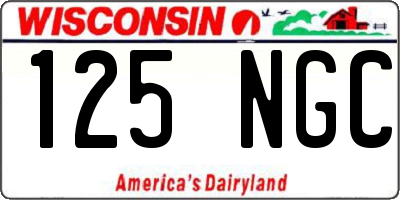WI license plate 125NGC