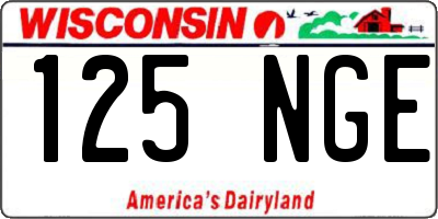 WI license plate 125NGE