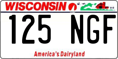 WI license plate 125NGF