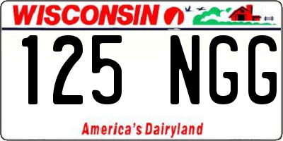 WI license plate 125NGG
