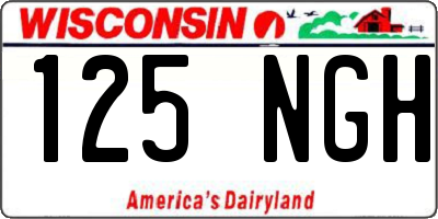 WI license plate 125NGH