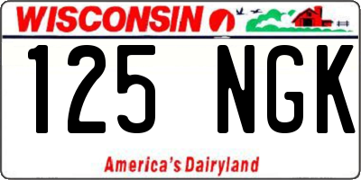 WI license plate 125NGK
