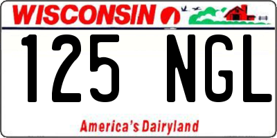 WI license plate 125NGL
