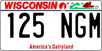WI license plate 125NGM
