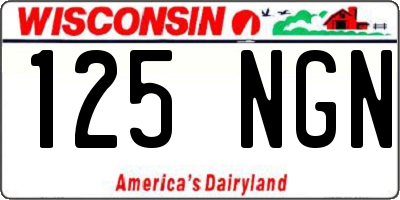 WI license plate 125NGN
