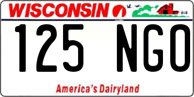 WI license plate 125NGO