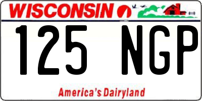 WI license plate 125NGP