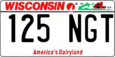 WI license plate 125NGT