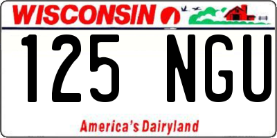 WI license plate 125NGU