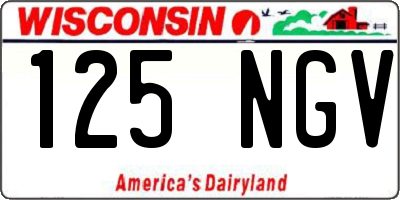 WI license plate 125NGV