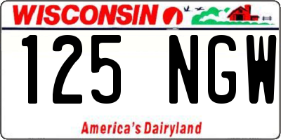 WI license plate 125NGW