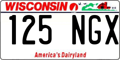 WI license plate 125NGX
