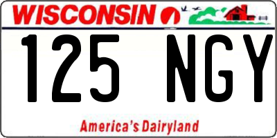 WI license plate 125NGY