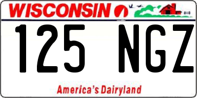 WI license plate 125NGZ