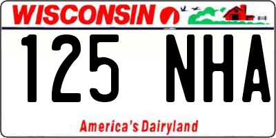 WI license plate 125NHA