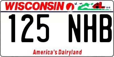 WI license plate 125NHB