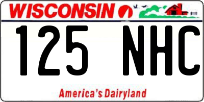 WI license plate 125NHC