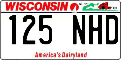 WI license plate 125NHD