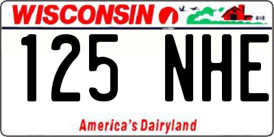 WI license plate 125NHE