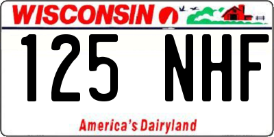WI license plate 125NHF