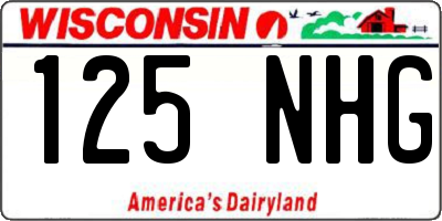 WI license plate 125NHG