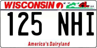 WI license plate 125NHI