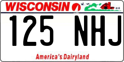WI license plate 125NHJ