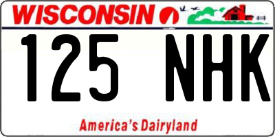 WI license plate 125NHK