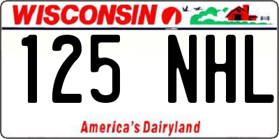 WI license plate 125NHL